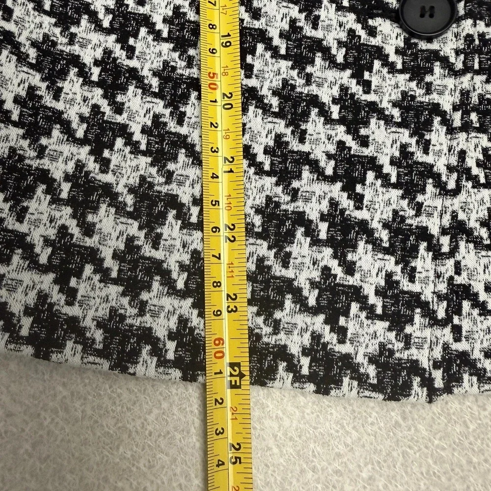 Kasper Houndstooth Blazer Jacket Black White‎ Lined Long Sleeve Women's Size 12